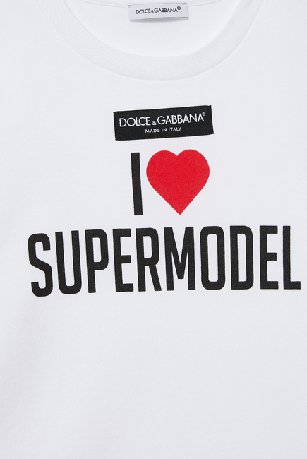 تي شيرت بطبعة I Love Supermodel